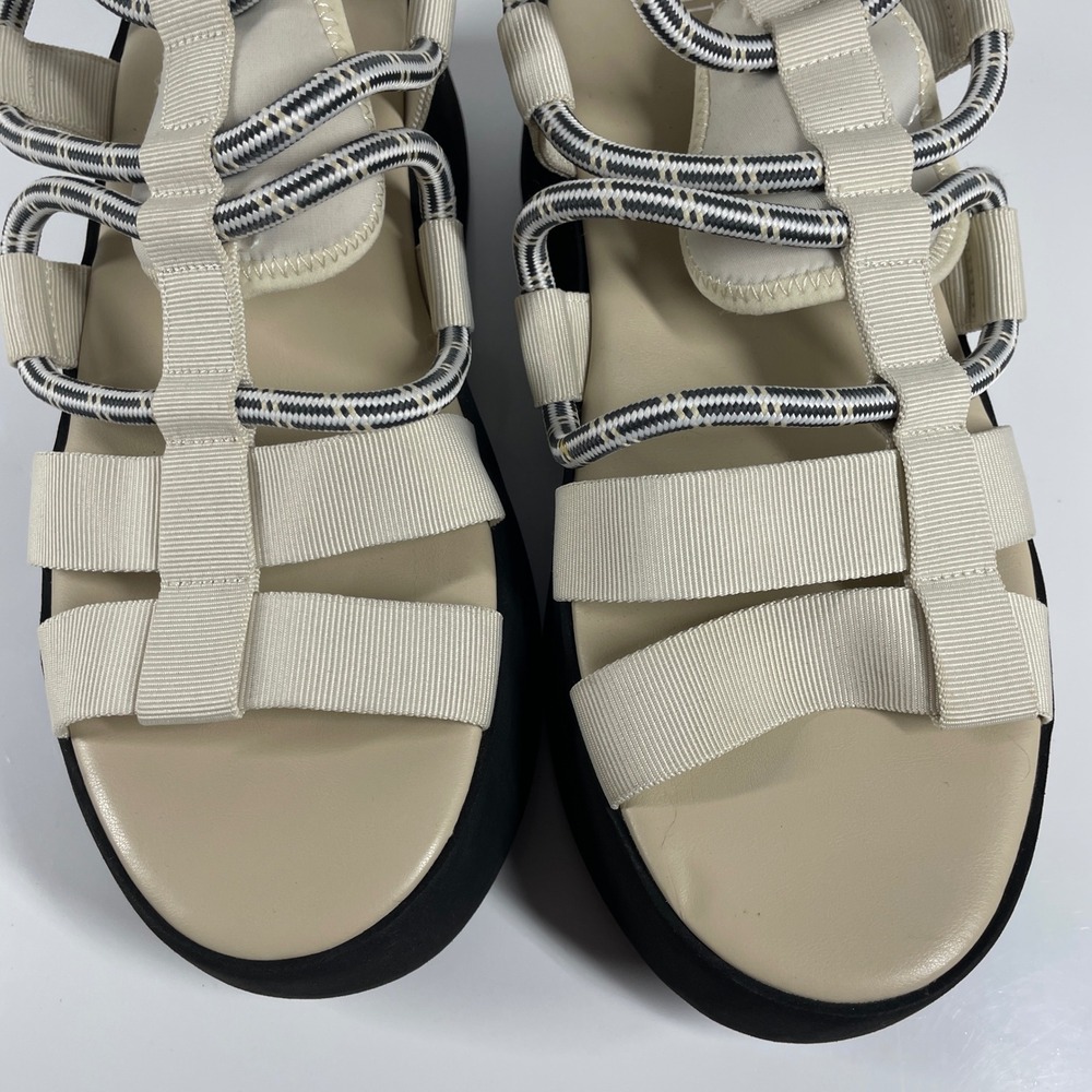 Sz 9 Anthropologie Trendy Silent D Platform Sporty Wedge y2k Strappy Sandals - Picture 12 of 15